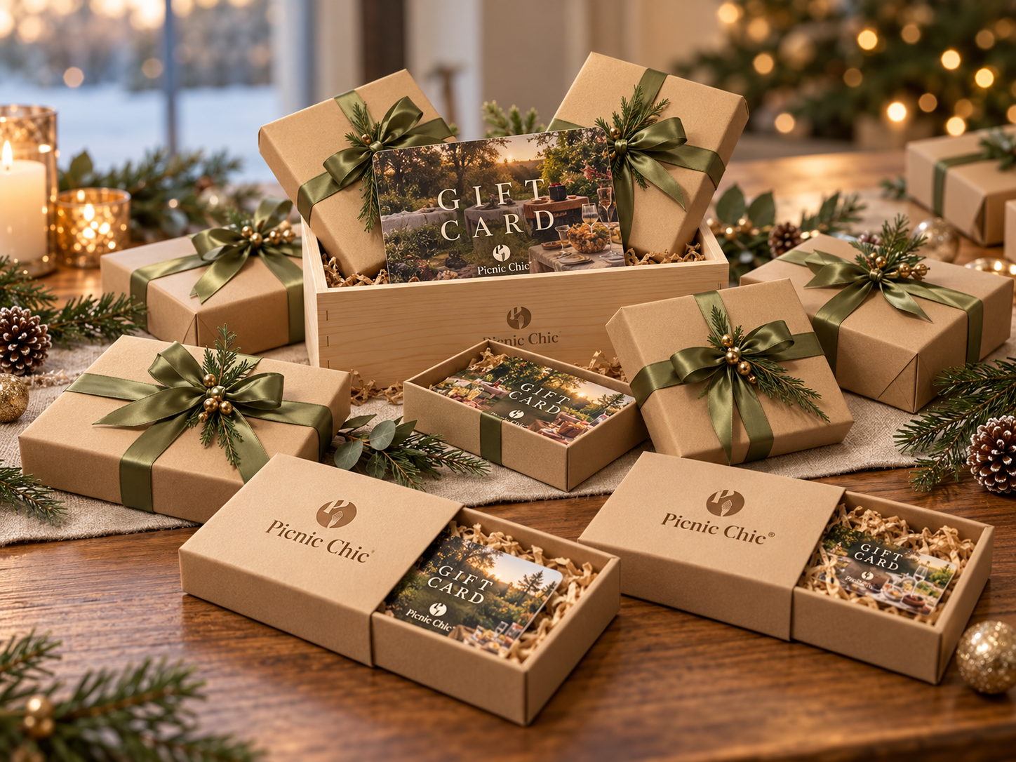 Confezioni regalo natalizie Picnic Chic per aziende
